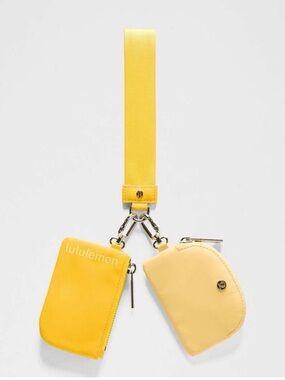 NWT lululemon Dual Pouch Wristlet Maize Yellow Lemon Wash